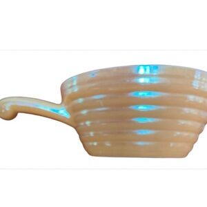 Fire King Peach Luster Ovenware Beehive Soup Bowl With Handle